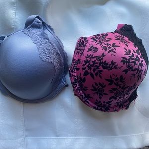 2 Maidenform (36D) Lace Comfort Devotion Embellished Extra Coverage Bra 09404C